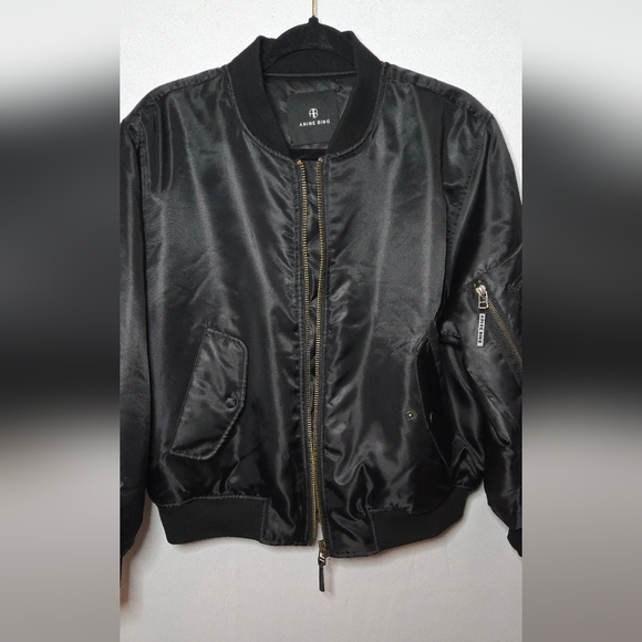 Anine Bing Leon Black Bomber Jacket Women's XS - Picture 9 of 16